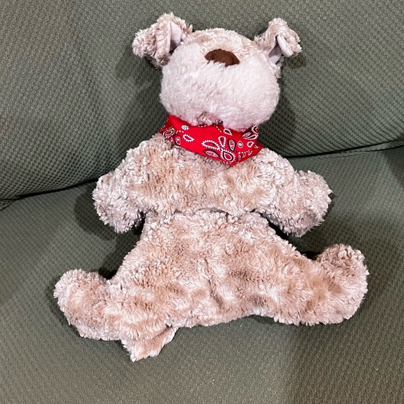 Gund Barkley Schnauzer Terrier Tan Brown Puppy Dog Red Bandana Plush 14” Stuffed - Picture 5 of 10